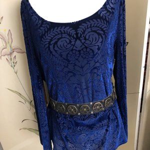 Wide Sleeve Royal Blue Blouse